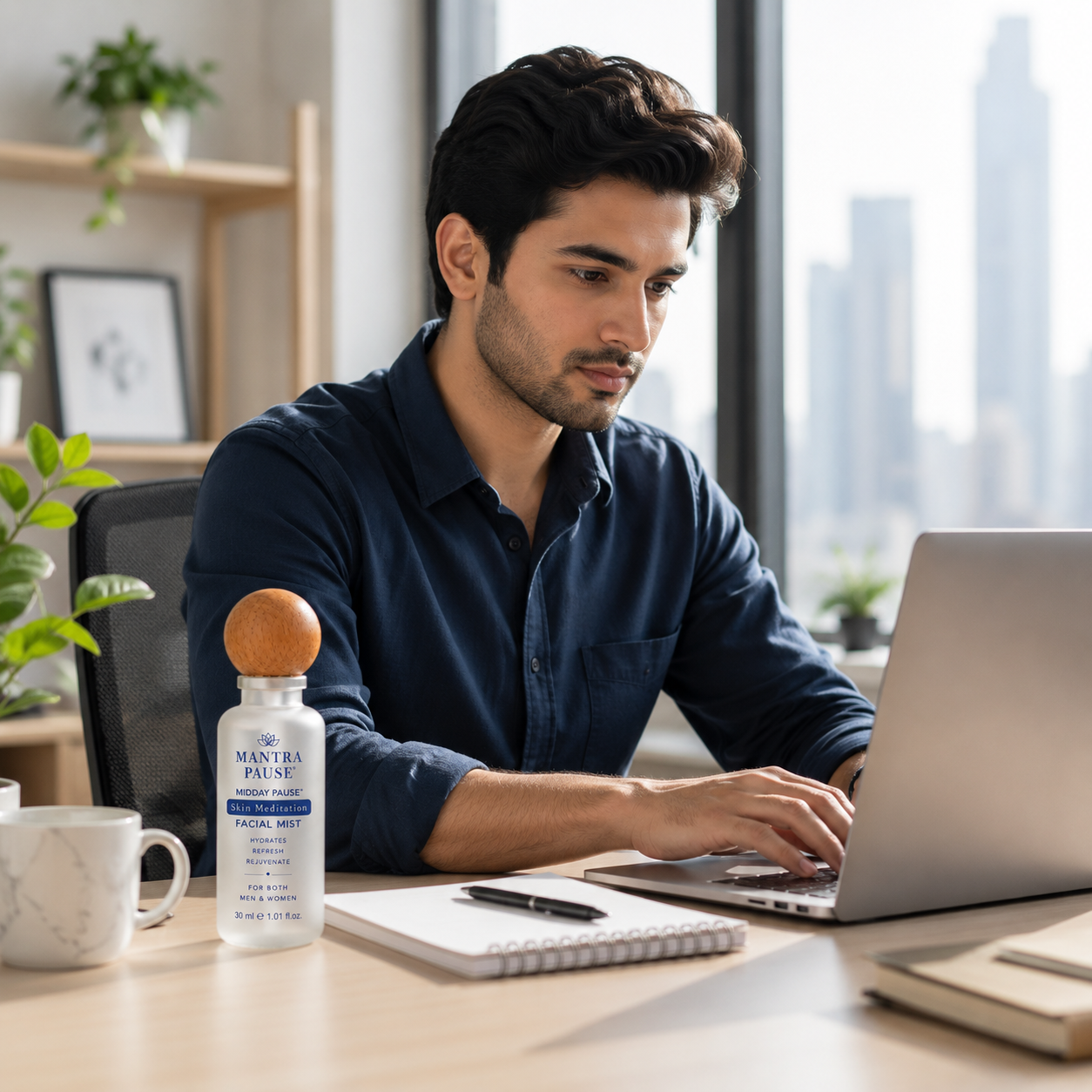 Office worker using Mantra Pause