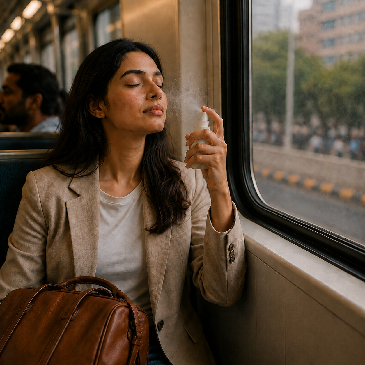 Commuter using Mantra Pause